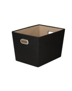 Honey-Can-Do Large Decorative Storage Bin With Handles, Medium Size, Black