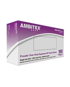 Tradex International Powder-Free Stretch Vinyl Exam Gloves, Medium, White, Box Of 100 Gloves