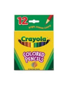 Crayola 12 Color Colored Pencils - 3.3 mm Lead Diameter - Violet Lead - Black Wood, Blue, Green, Brown, Orange, Red, Sky Blue, Violet, Yellow, Red Orange, Yellow Green, .. Barrel - 12 / Set
