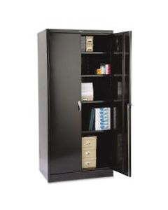 Tennsco Deluxe Steel Storage Cabinet, 4 Adjustable Shelves, 78inH x 36inW x 24inD, Black
