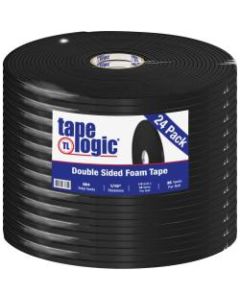 Tape Logic Double-Sided Foam Tape, 0.5in x 36 Yd., Black, Case Of 24