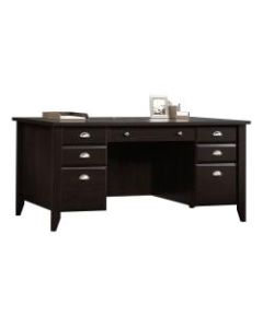 Sauder Shoal Creek 66inW Executive Desk, Jamocha Wood