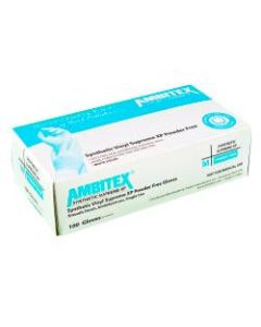 Tradex International Powder-Free Stretch Vinyl General Purpose Gloves, Medium, White, Box Of 100