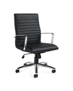 Offices To Go Luxehide Executive Bonded Leather Chair With Stitch Detail, Black
