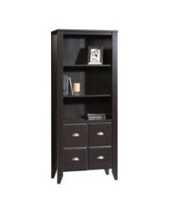 Sauder Shoal Creek 69in 4 Shelf Library with 2 Doors, Jamocha Wood Finish, Standard Delivery