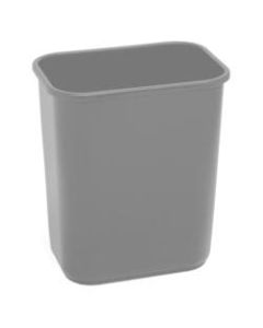 Highmark Rectangular Plastic Wastebasket, 6.5 Gallons, 14-1/4inH x 10-1/8inW x 15inD, Gray