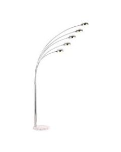 Zuo Modern Cosmic Floor Lamp, 86-5/16inH, Chrome Shade/Marble Base