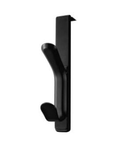 Lorell Cubicle Plastic Double Coat Hook, Black