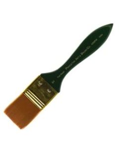 Princeton Series 4350 Synthetic Paint Brush, 1 1/2in, Flat Wash Bristle, Synthetic, Green