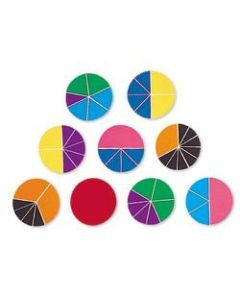 Learning Resources Rainbow Fraction Deluxe Circles, Ages 6-12, Set of 9