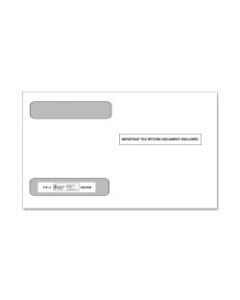 ComplyRight Double-Window Envelopes For W-2 (5218) Tax Forms, Self-Seal, White, Pack Of 100 Envelopes