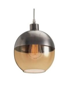Zuo Modern Trente LED Ceiling Lamp, 7-9/10inW, Amber Glass Shade/Satin Steel Base