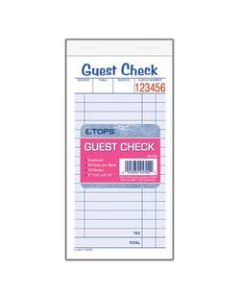TOPS Guest Check Books, 2-Part Carbonless, 50 Sheets, Pack of 10