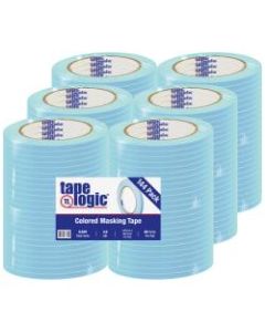 Tape Logic Color Masking Tape, 3in Core, 0.25in x 180ft, Light Blue, Case Of 144