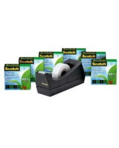 Scotch Magic Greener Invisible Tape With Desktop Dispenser, 3/4in x 900in, Clear, Pack of 6 rolls