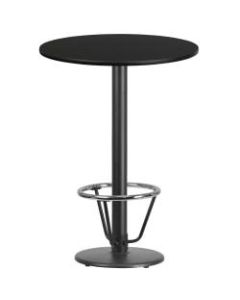 Flash Furniture Round Bar-Height Table With Foot Ring, 43-1/8inH x 30inW x 30inD, Black