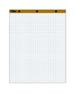 TOPS 1in Grid Square Easel Pads - 50 Sheets - Stapled/Glued - 16 lb Basis Weight - 27in x 34in - White Paper - Perforated, Bond Paper, Leatherette Head Strip - 4 / Carton