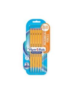 Paper Mate SharpWriter Mechanical Pencils, 0.7 mm, Yellow Barrel, Pack Of 5 Pencils