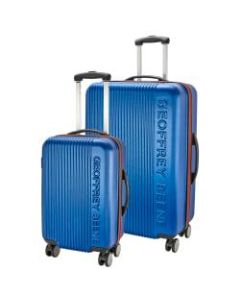 Overland Geoffrey Beene Debossed Logo 2-Piece Luggage Set, Blue/Red