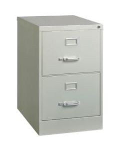 Lorell Fortress 26-1/2inD Vertical 2-Drawer Legal-Size File Cabinet, Metal, Light Gray