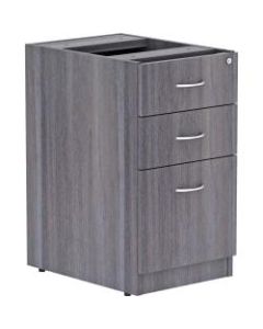 Lorell Essentials 22inD Vertical 3-Drawer Pedestal File Cabinet, Weathered Charcoal