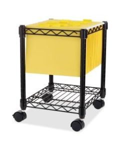 Lorell Compact Mobile Wire File Cart, 15 1/2inW x 14inD, Black