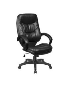 Lorell Westlake Ergonomic Bonded Leather High-Back Chair, Black