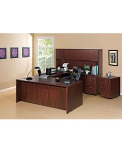 Lorell Essentials Series Rectangular Shell Desk, 72inW x 36inD, Mahogany