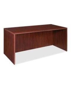 Lorell Essentials Series Rectangular Shell Desk, 66inW x 30inD, Mahogany