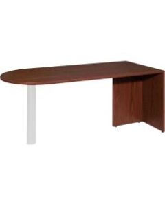 Lorell Essentials Peninsula Desk Box 1/2 - 30in x 66in x 29.5in - Finish: Laminate, Mahogany
