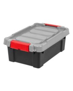 IRIS Store It All Plastic Storage Totes, 3 Gallons, 6 1/2in x 11 5/8in x 18 1/8in, Black, Case Of 6