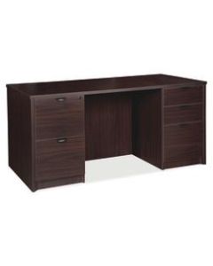 Lorell Prominence 2.0 Double Pedestal Desk, 60inW x 30inD, Espresso