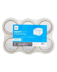Office Depot Brand Heavy Duty Shipping Packing Tape, 1.89in x 54.6 Yd., Crystal Clear, Pack Of 6 Rolls