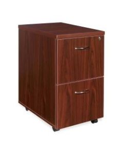 Lorell Essentials 22inD Vertical 2-Drawer Mobile Pedestal File Cabinet, Mahogany