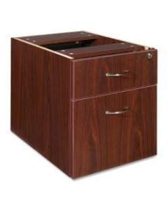 Lorell Essentials 22inD Vertical 2-Drawer Fixed Pedestal Box/File Cabinet, Metal, Mahogany