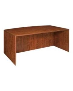 Lorell Essentials Series Bow-Front Shell Desk, 72inW, Cherry