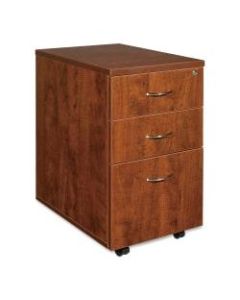 Lorell Essentials 22inD Vertical 3-Drawer Mobile Pedestal File Cabinet, Metal, Cherry