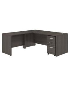 Bush Business Furniture Studio C 72inW x 30inD L Shaped Desk with Mobile File Cabinet and 42inW Return, Storm Gray, Standard Delivery