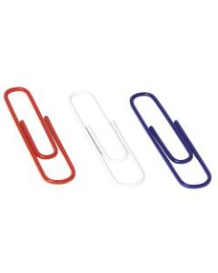 ACCO Red, White And Blue Jumbo Paper Clips, Assorted Colors, Box Of 150
