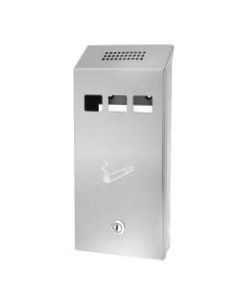 Alpine Rectangular Steel Wall-Mounted Cigarette Disposal Tower, 12-1/4inH x 5-1/2inW x 2-5/16inD, Stainless Steel