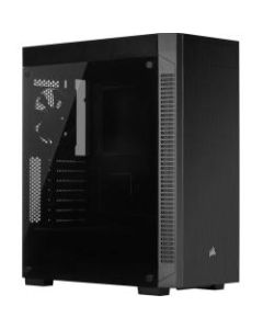 Corsair 110R Gaming Computer Case - Mid-tower - Black - Steel, Plastic, Tempered Glass - 5 x Bay - 1 x 4.72in x Fan(s) Installed - 0 - ATX, Micro ATX, Mini ITX Motherboard Supported - 14.22 lb - 5 x Fan(s) Supported