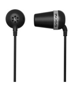 Koss PLUG Earbuds & In Ear Headphones - Stereo - Black - Wired - 16 Ohm - 10 Hz 20 kHz - Earbud - Binaural - In-ear - 4 ft Cable