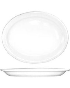International Tableware Brighton Porcelain Platters, 9in x 11-1/2in, White, Set Of 12 Platters