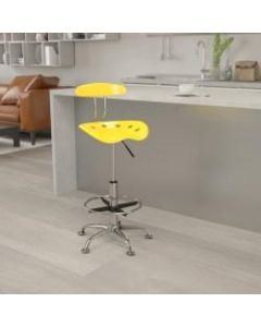 Flash Furniture Vibrant Drafting Stool, Orange-Yellow/Chrome