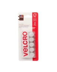 VELCRO Brand STICKY BACK Fasteners, 5/8in, Coin, White, Pack of 15