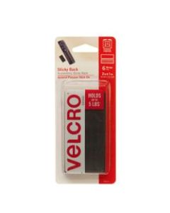 VELCRO Brand Heavy-Duty Hold-Down Strips, Black, Pack Of 6 Sets