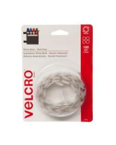 VELCRO Brand Sticky Back Round Fastener Tape, Hook Only, 5/8in Diameter, White, Pack Of 100