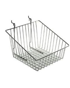 Azar Displays Chrome Wire Baskets, Medium Size, Silver, Pack Of 2