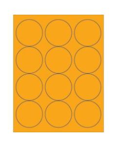 Office Depot Brand Labels, LL194OR, Circle, 2 1/2in, Fluorescent Orange, Case Of 1,200