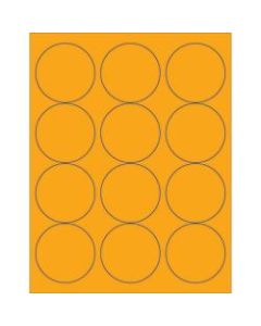 Office Depot Brand Labels, LL194OR, Circle, 2 1/2in, Fluorescent Orange, Case Of 1,200